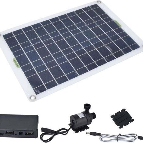 Kit de Pompe à Eau Solaire. Pompe Submersible à énergie Solaire 800L/h avec Panneau Solaire 50W 12V. Idéal pour Petit étang. Piscine. Poisson. Bain D'oiseau. Culture Hydroponique. (1/4)
