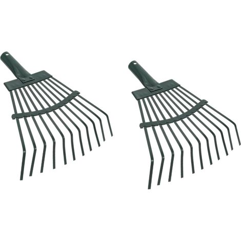 2pièces Râteau à Acier Râteau De Jardin Et Robuste pour Nettoyage De Pelouse Ramassage De Débris Et Mortes Outil De Jardinage Pratique (1/5)
