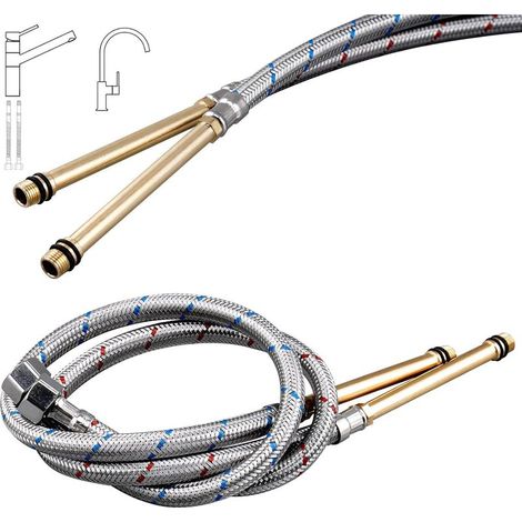 Flexible kitchen faucet hose, 60 cm (3/8 inch) extension for mixer taps, 3/8 inch (1/5)