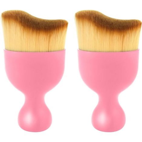 Set of 2 car interior cleaning brushes with ultra-soft bristles for dashboard, air conditioning vents, leather, anti-scratch (pink) (1/5)