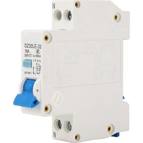 Disjoncteur différentiel, petit interrupteur de protection contre les surcharges DPN, 230 V, unipolaire, 16 A, DZ30LE-32 (1/4)