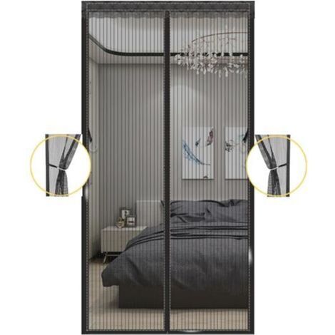 Magnetischer Türvorhang aus robustem Netz, selbstschließende Magnete, einziehbarer Türvorhang aus Netz, geeignet für Tiere, Schiebetür (110 x 210 cm)