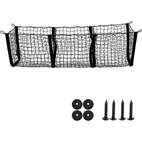 Filet Coffre Voiture, Filet de Rangement Flexible, Filet de Rangement Camping Car pour le Camping, les Voyages et le Rangement, Filet Elastique Polyvalent, Filets pour Auto 1103030cm, 1 Pièce (1/5)
