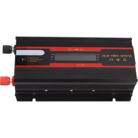 Convertisseur de tension 1000W universel double voltage 12V/24V vers 220V pour voiture et panneau solaire avec écran LCD (1/5)