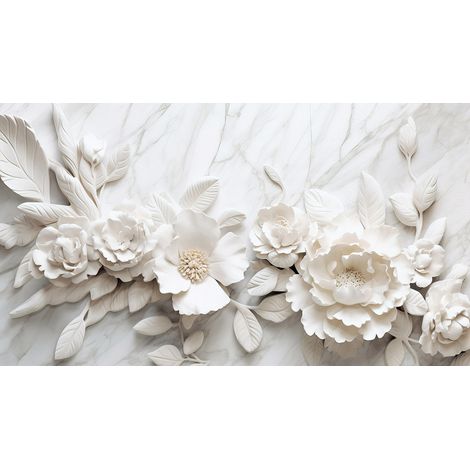 Papier peint panoramique - Fleurs 3D - 130 cm x 73 cm (1/2)