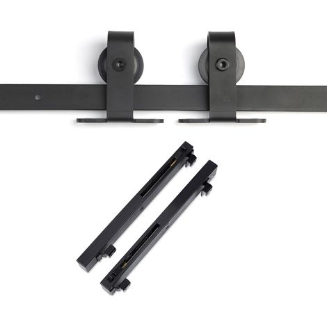 Schiebetüren Set LOUNGE-2 2 m (von oben anschraubbar) Soft-Close schwarz