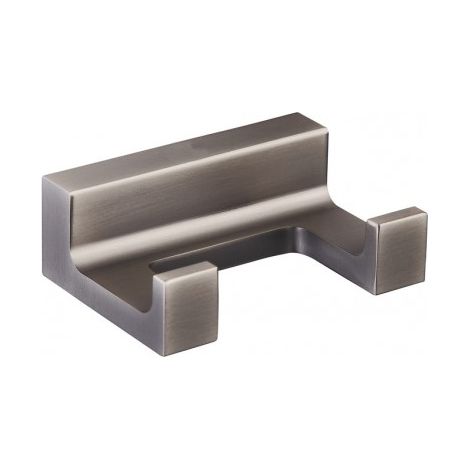 Patère double NIL en laiton métal gris 6x4,2x2,1 cm (1/2)