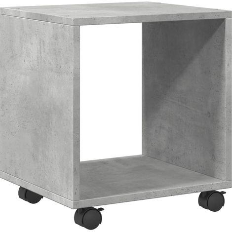 Mesa auxiliar con ruedas 37 x 33 x 42,5 cm madera contrachapada gris DEC031388 (1/5)