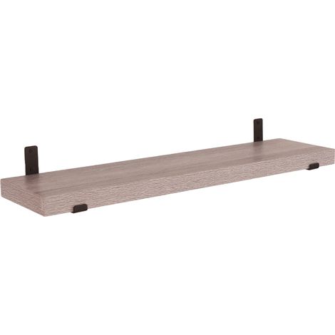 Jackson 60 cm Chunky Shelf with Sit on Brackets - Metal - L20 x W60 x H3.8 cm - Grey Oak Effect