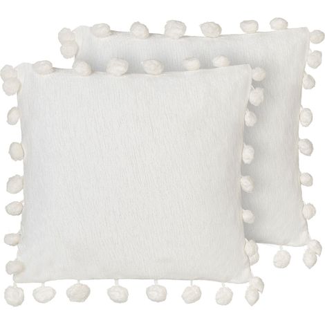 Dekokissen 2er Set JASMINE 45 x 45 cm Weiß Ohne Muster