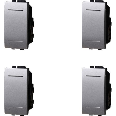 gloca Interruttori Compatibili Living (4, Grigio)