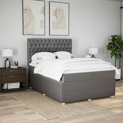 Boxspringbett mit Matratze Taupe 160x200 cm Stoff (1/5)