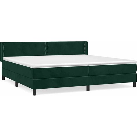 Maison Exclusive - Giroletto a Molle con Materasso Verde Scuro 200x200 cm Velluto (1/5)