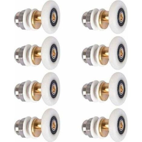 Rodillos para puertas de ducha, rodillos para puertas correderas, poleas para puertas de ducha, ruedas de repuesto, diámetro de la rueda: 27 mm, 8 piezas