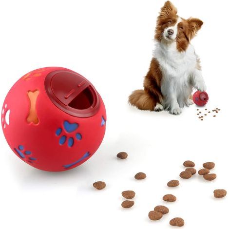 Balle de Nourriture pour Chien Jouet pour Chien Intelligence Distributeur de Nourriture pour Chien Puzzle Jeux d'Entraînement à Alimentation Lente (Rouge) (1/5)