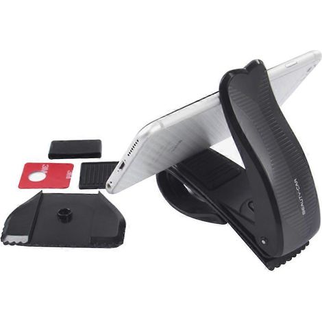 Support de téléphone de voiture rotatif à 360 degrés, accessoire de voiture, support de téléphone portable pour volant (noir)-M-Black (1/4)