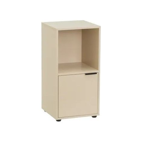 Table de chevet meuble de Rangement à 1 Niche et 1 Porte, Coloris Greige - Longueur 31 x Profondeur 29 x Hauteur 61 cm (1/5)