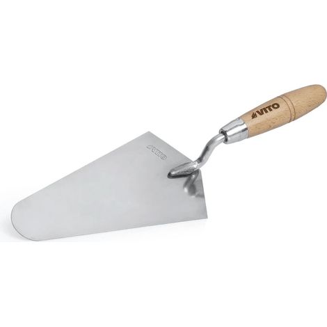 Truelle de maçon 220mm Acier Inox forgée ronde Manche bois VITO (1/3)