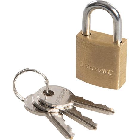 Lucchetto in ottone gambo in acciaio indurito cromato varie misure silverline-20 mm (1/3)