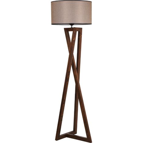 Lampadaire design bois et tissu CHLOE
