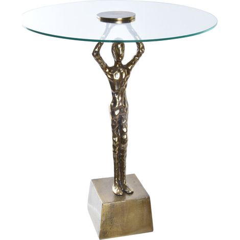 Table Auxiliaire Aluminium Verre 46X46X57 Homme (1/3)