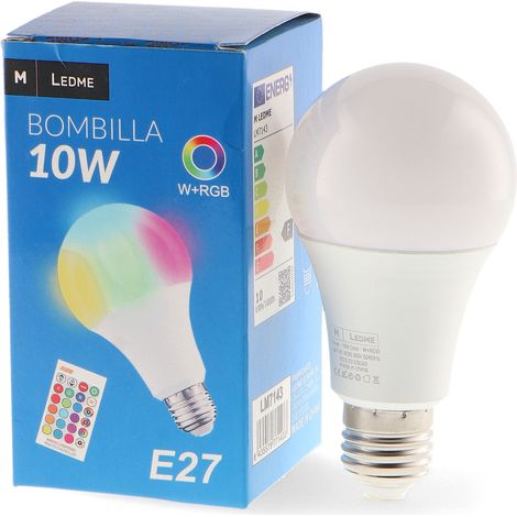 Ampoule LED Couleurs A60 E27 10W RGBW avec Télécommande - Ledme - LM7143 (1/2)