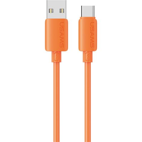 Cable USB-C de carga rápida de silicona USAMS U98 3A, color naranja (1/5)