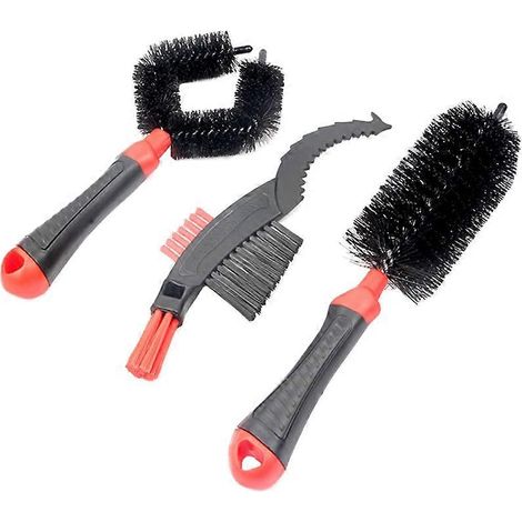 Kit de nettoyage de pneus de vélo et de chaînes de moto, 6 pièces, rouge (1/5)