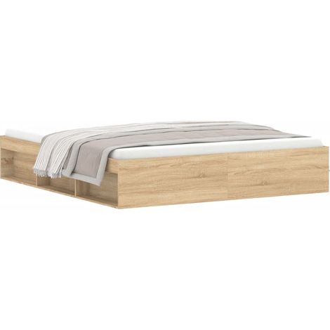 Cadre de lit chêne Sonoma 180x200 super king (1/5)
