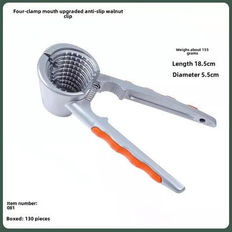 Pince à noix verticale en alliage zinc – argent – épluche noisettes et noix de pécan, outil 4 mâchoires (1/5)