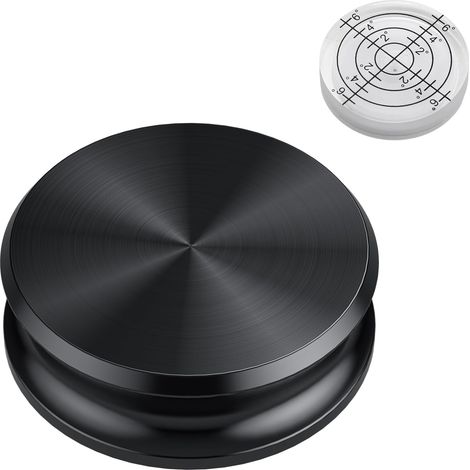 Poids Stabilisateur pour Platine Vinyle Disque LP Profil Ultra Bas 25mm, avec Niveau à Bulle, en Aluminium avec Noyau en Fer, Axe 7mm, Compatible Platines (1/5)