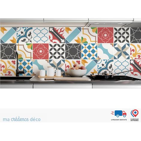 Crédence : Carreaux ciment pop art - Alu composite - 120 - 60 (1/3)