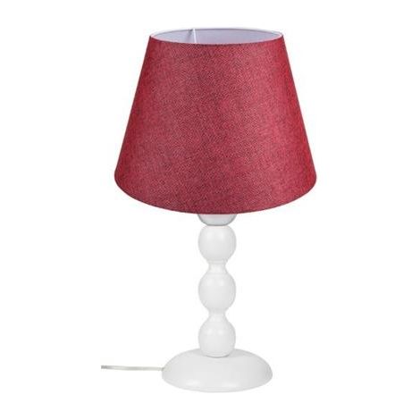 Lampada da tavolo con base bianca e paralume tessuto rosso - LAGUNAH272865 (1/5)