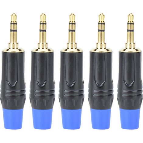5 Pièces Adaptateur Jack 3.5mm Mâle Mono Câble Audio DIY Connexion Stéréo (1/5)
