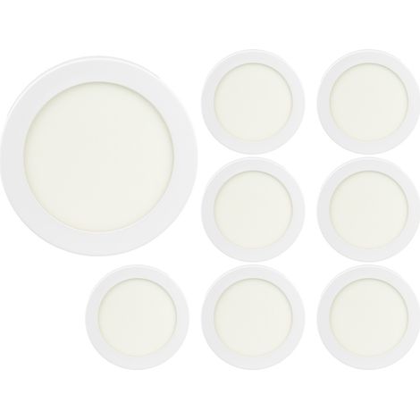 Confezione da 8 faretti LED da incasso rotondi da 9 W, 900 lm, Ø