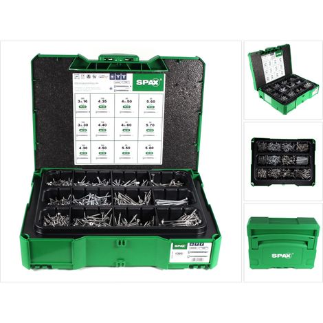 Spax – Systainer T-Loc I T-STAR plus 1380 vis – Entraînement T-STAR plus – Dimensions 3,5x16 à 5x80mm – Surface WIROX résistante à la corrosion (1/5)