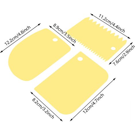 3 Pièces Spatules Souples pour Pâtisserie, Grattoirs à Gâteau, Ustensiles de Cuisine (Jaune) (1/5)