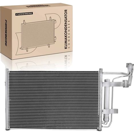 Condensador de aire acondicionado, dimensiones 600 mm x 368 mm x 16 mm, compatible con MAZDA, refrigerante R134a, diámetro de entrada 15,5 mm, diámetro de salida 10,15 mm (1/5)