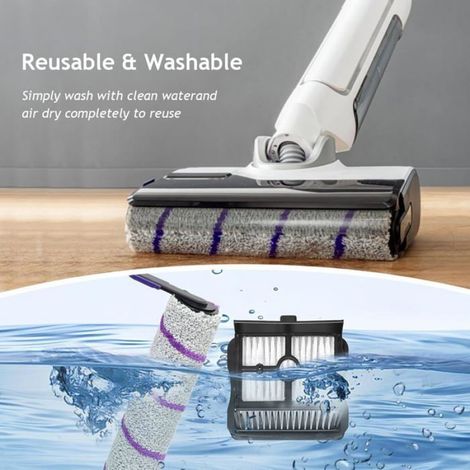 Brosse Rotative - Filtre HEPA - Pour Aspirateur Eau Et Poussière Rowenta X-Clean 10 Narwal S20 Pro - 2 Pièces + 4 Unités + 1 Brosse De Nettoyage (1/5)