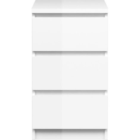 Nada Kommode schmal 3 Schubladen weiss hochglanz. (1/4)