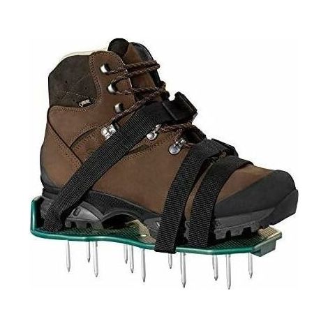Paire de semelles de ventilation pour gazon I aérateur de pelouse I Amélioration de la qualité du sol I 13 clous en acier I Réglable jusqu’à la taille 46 et sur toutes les chaussures I 30×13×6 cm (1/5)