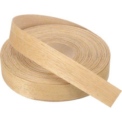 Bande de Chant 15.2m x 25mm, Bande Bordure Meuble Masquage de Bois Préencollé, Placage Contreplaqué Flexible Thermofusible pour Restauration Bords Meuble Étagère Panneaux, Aubier (1/5)