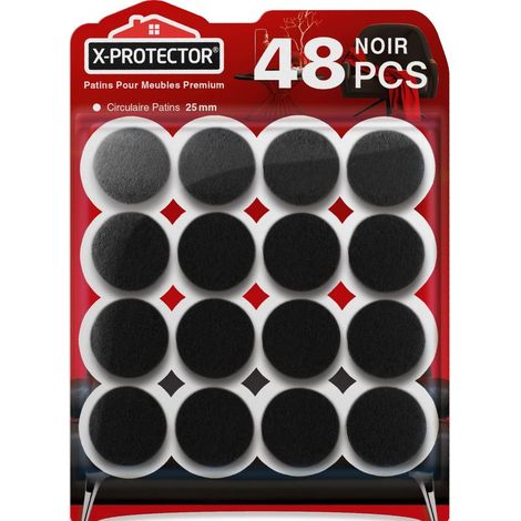 25 mm selbstklebende Filzgleiter – Schwarze Gleiter für Möbelbeine – Selbstklebende Filzgleiter für Stühle – Schützen Sie Ihre Böden (1/5)