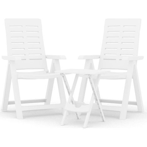 Maison Exclusive - Set da Pranzo da Giardino 3 pz Bianco in Polipropilene