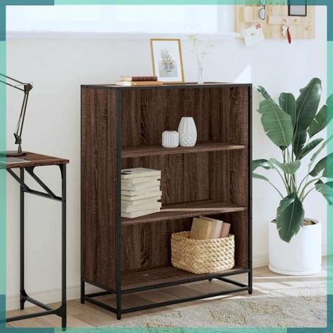849123 Bibliothèque chêne marron 80,5x35x107,5 cm bois d'ingénierie (1/5)