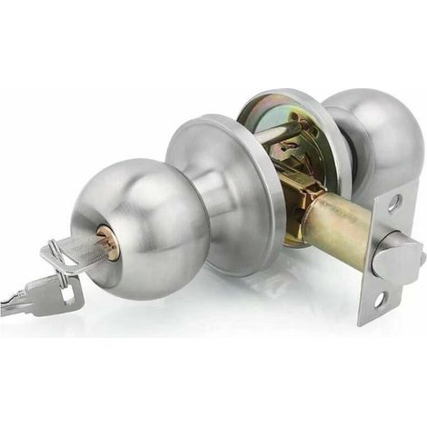 Guazhuni Door Handle, Round Knob Lock Door Lock, Key Lock, Latch Size 70mm (1/5)