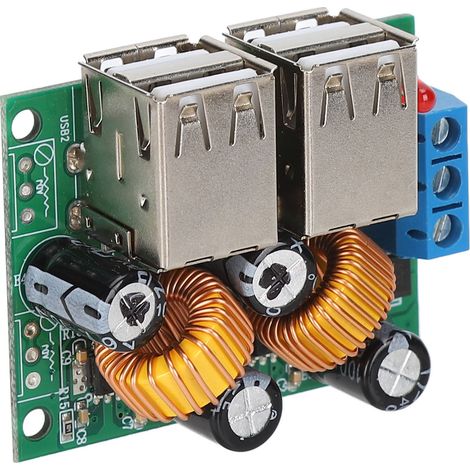 40V 24V 12V auf 5V 5A Abwärtswandler, Spannungsreglermodul mit 4 USB-Anschlüssen, DC-DC-Wandler-Netzteilplatine. (1/5)