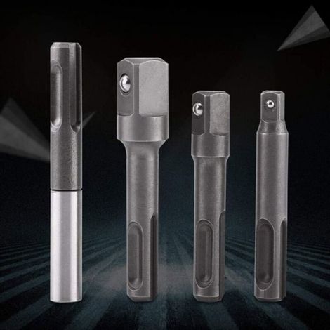 4Pcs 1/4" 3/8" 1/2"Porte Embouts SDS, SDS-Plus Magnétique Extension de Vissage Tournevis (1/4)