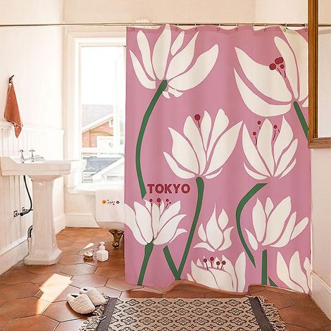 Rideau de douche imperméable et anti-moisissure en polyester - 180 x 180 cm - Modèle 6 (1/4)