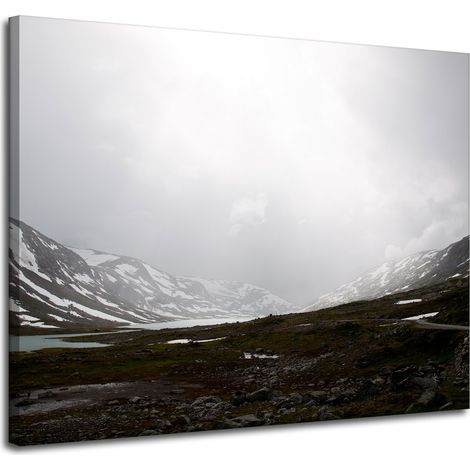 Leinwanddruck Natur Tal Berge 100x80 cm